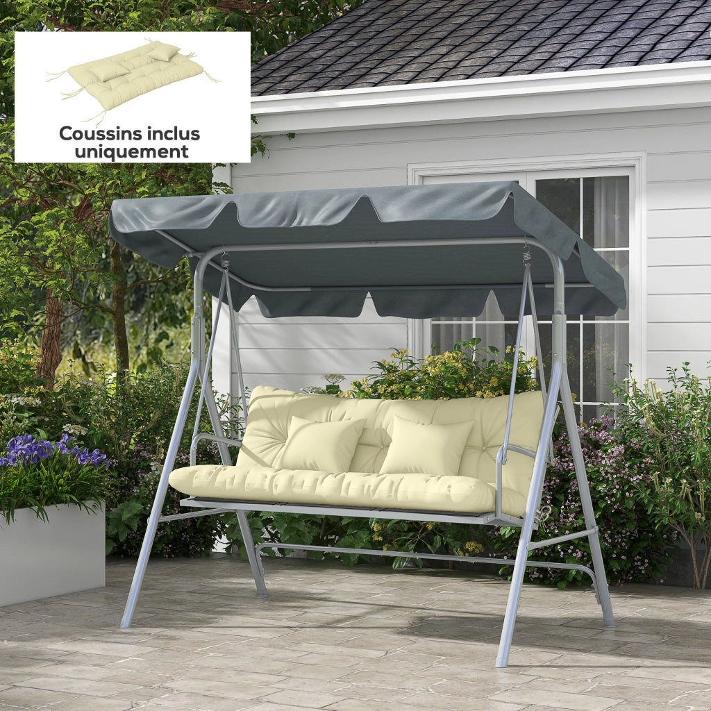 Set di 4 Cuscini da Esterno per Dondolo da Giardino con Seduta Schienale e 2 Cuscini Imbottiti Comodi e Resistenti