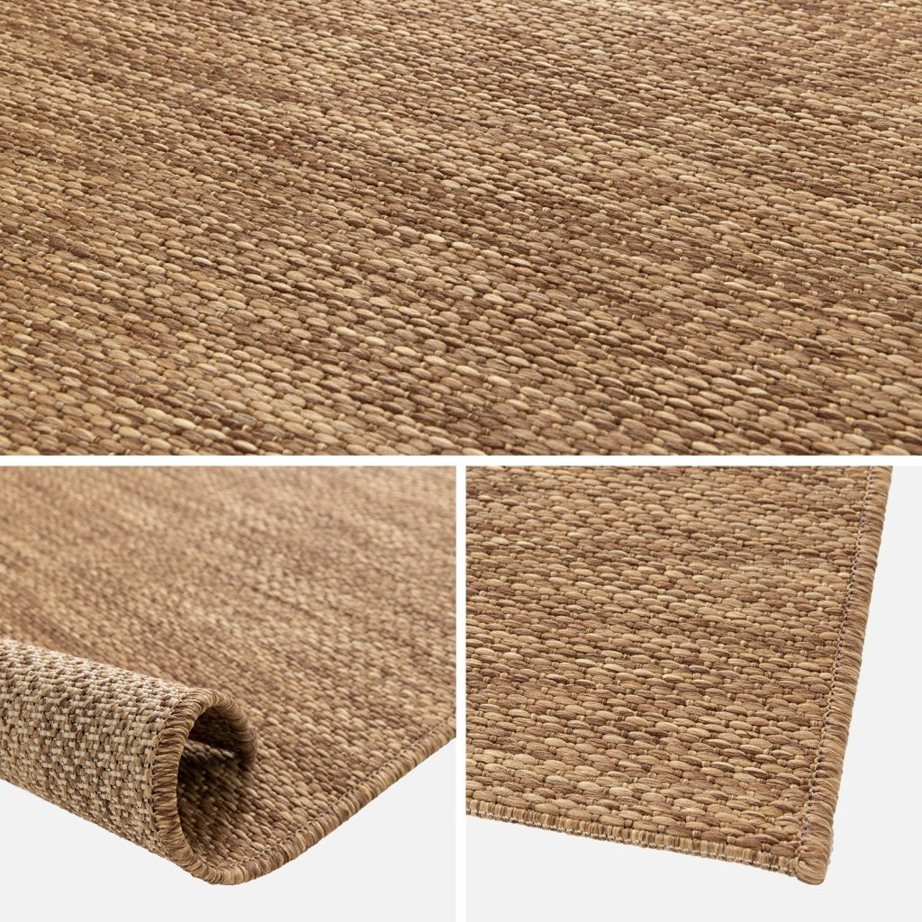 Tappeto effetto juta per interni/esterni in caramello