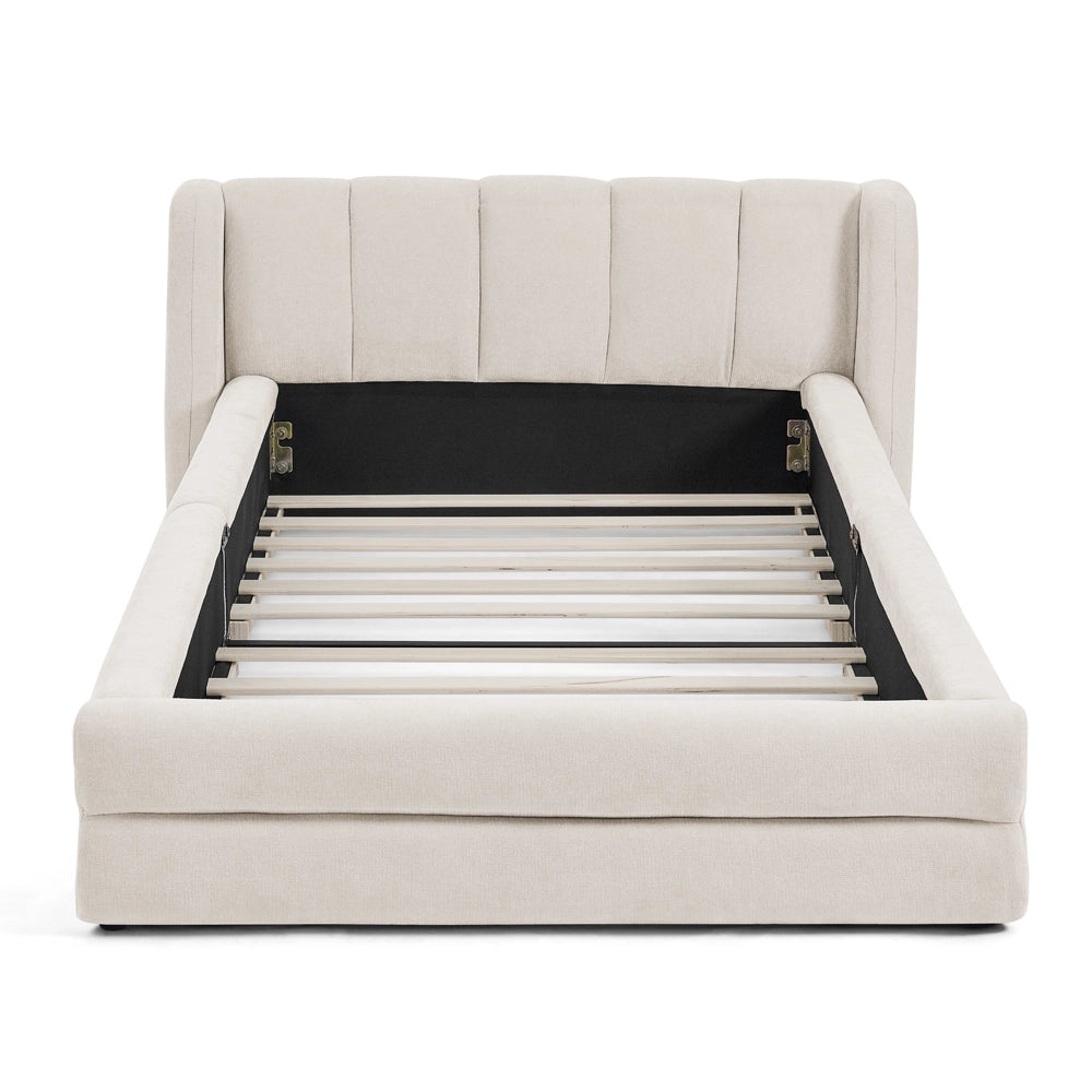 Letto singolo 90x200 cm - Zephmum- Tessuto chenille, schienale comodo, adatto come lettino