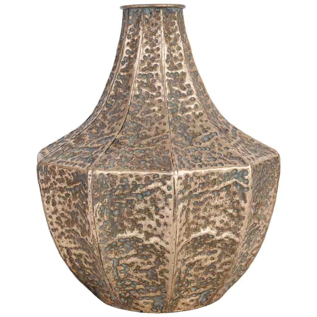Vaso in metallo dorato 35,5 x 33,5 x 42,5 (h) cm