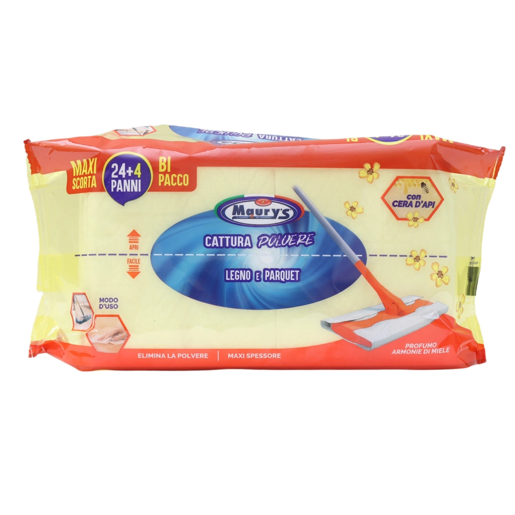 MAURY'S PANNI CATTURA POLVERE PROFUMATI PER LEGNO E PARQUET 28 PZ