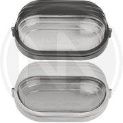 PLAFONIERA DA ESTERNO GIARDINO PALPEBRA OVALE MINI BIANCA O NERO CM. 21,5x11x10