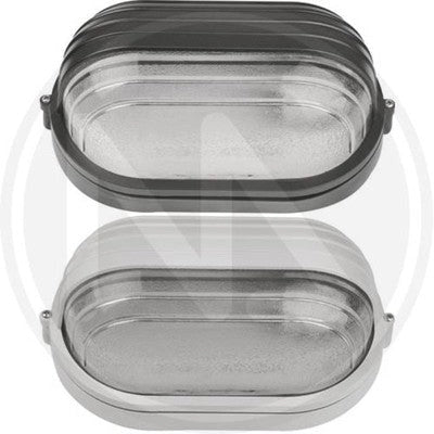 PLAFONIERA DA ESTERNO GIARDINO PALPEBRA OVALE MINI BIANCA O NERO CM. 21,5x11x10