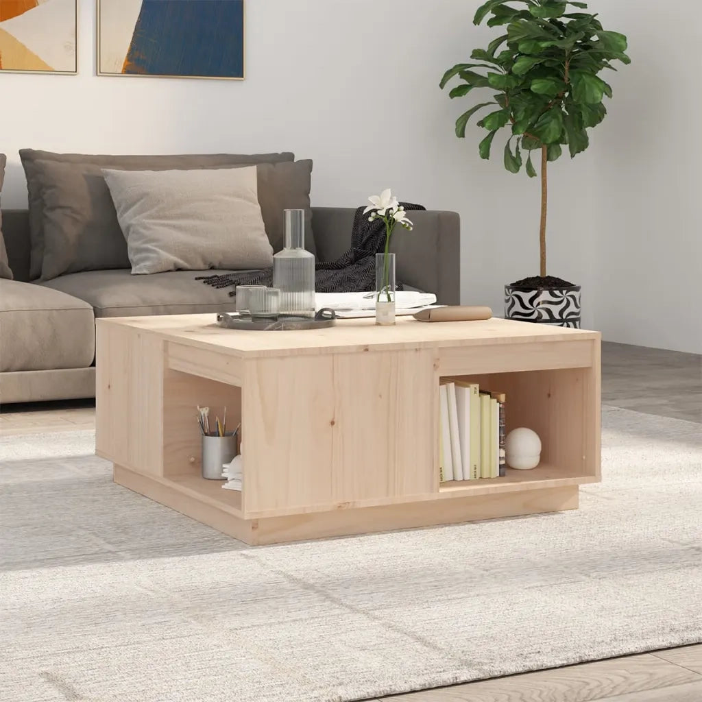 Tavolino da salotto | Tavolino da caff¨¨ | Tavolino da Soggiorno 80x81x36,5 cm in Legno Massello di Pino