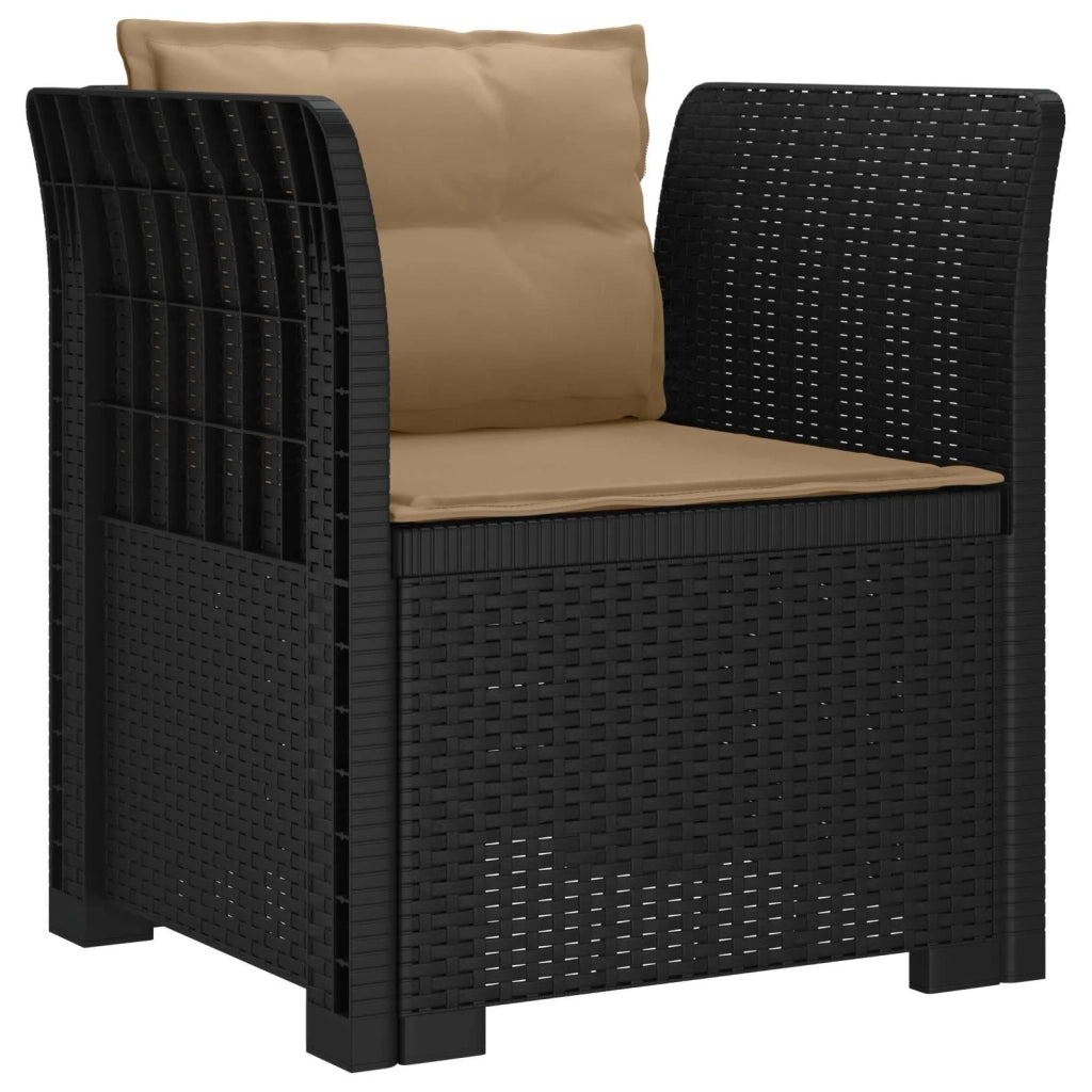 Poltrona a 1 Posto con Cuscini Aspetto Rattan PP Antracite 8011870