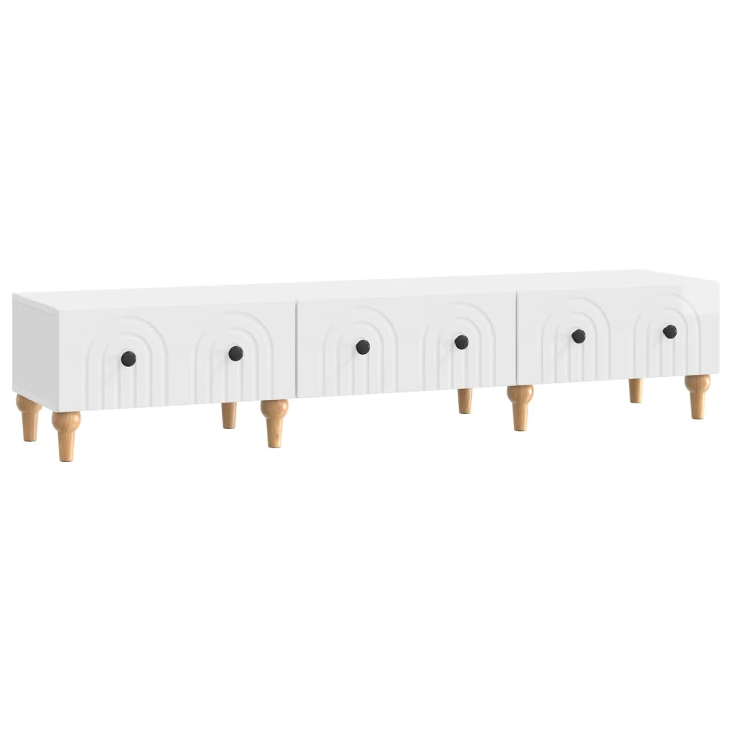 Mobile TV Bianco Lucido 147 x 34,5 x 30 cm Legno ingegnerizzato 894249