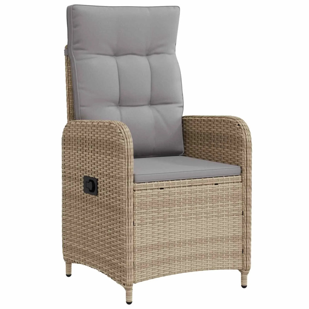 Sedia da Giardino | Sedie da Esterno reclinabile Beige e Grigio Chiaro