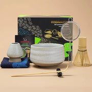 Set di preparazione Matcha con ciotola di bambù e cucchiaio - chasen e chashaku - supporto per ciotola - N5 polvere di tè verde Matcha