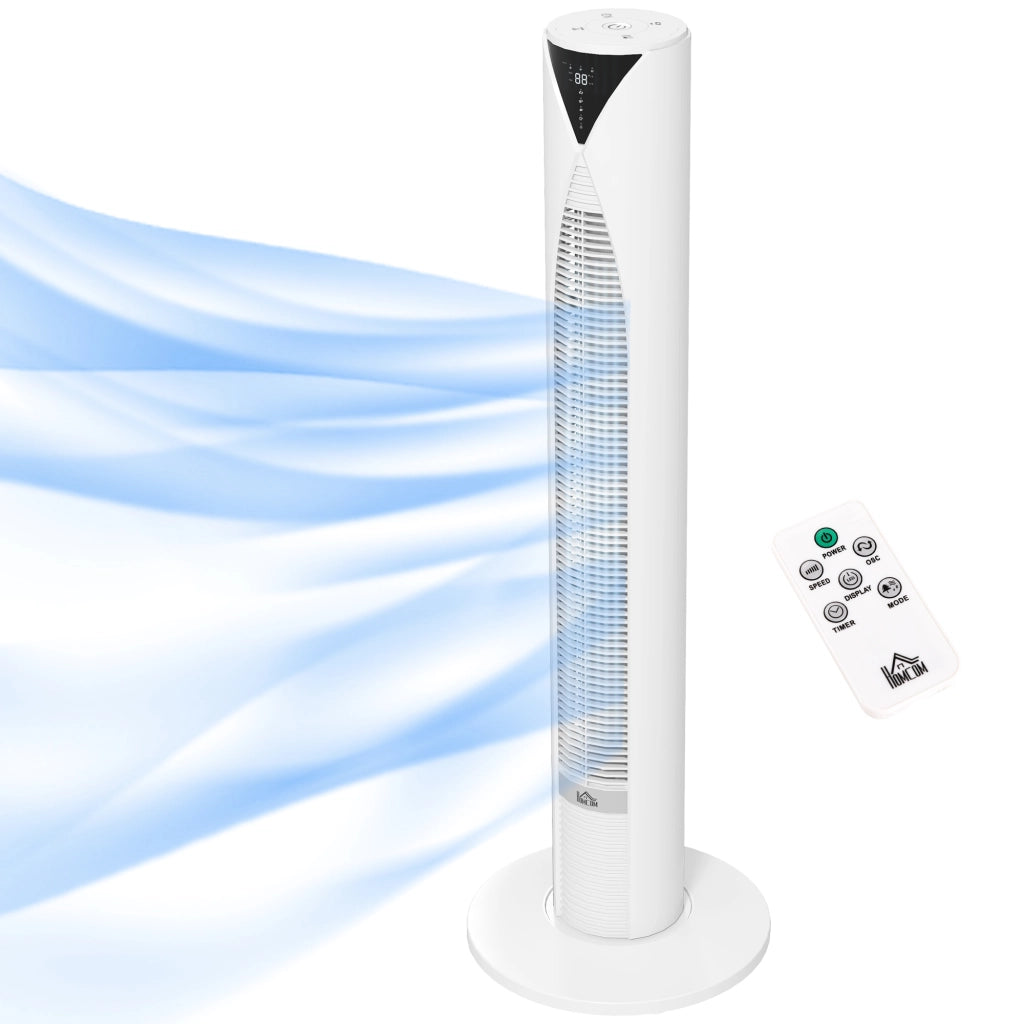 Ventilatore a Torre con Telecomando ¨C zephmum ¨C Bianco 31.5x31.5x96 cm