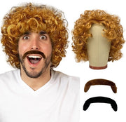 Parrucca a Spillo - 3 Pezzi - Bionda - Capelli Uomo - Accessorio Capelli - Festa di Carnevale - Stile Hippie Rock - 70/80 - Festa di Costume