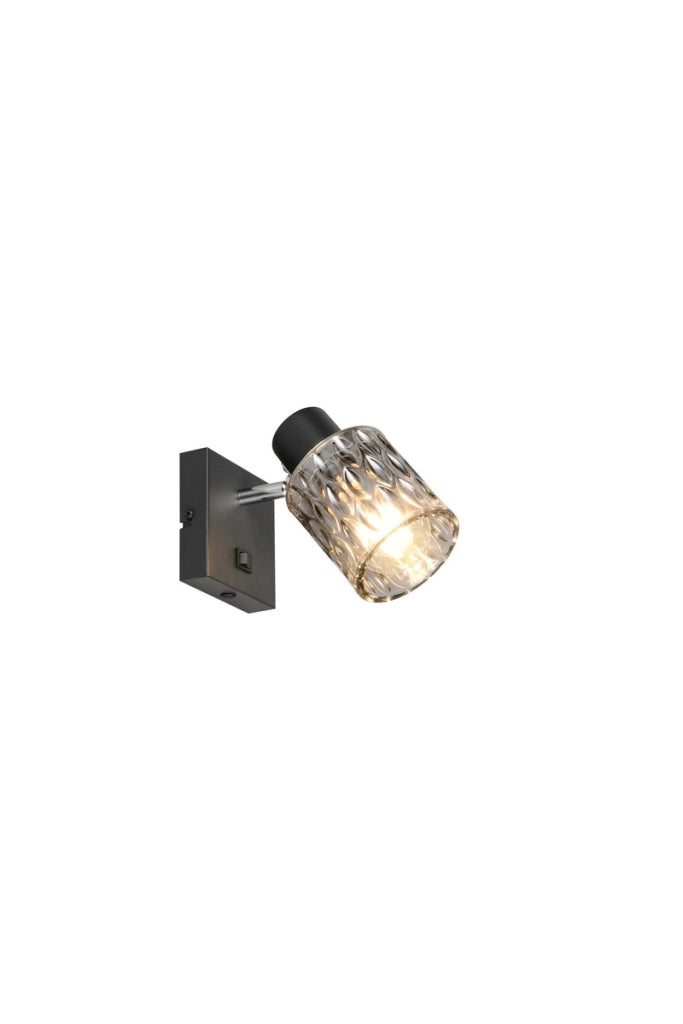 Faretto parete soffitto 1xE27 nero vetro fumé JACK RL