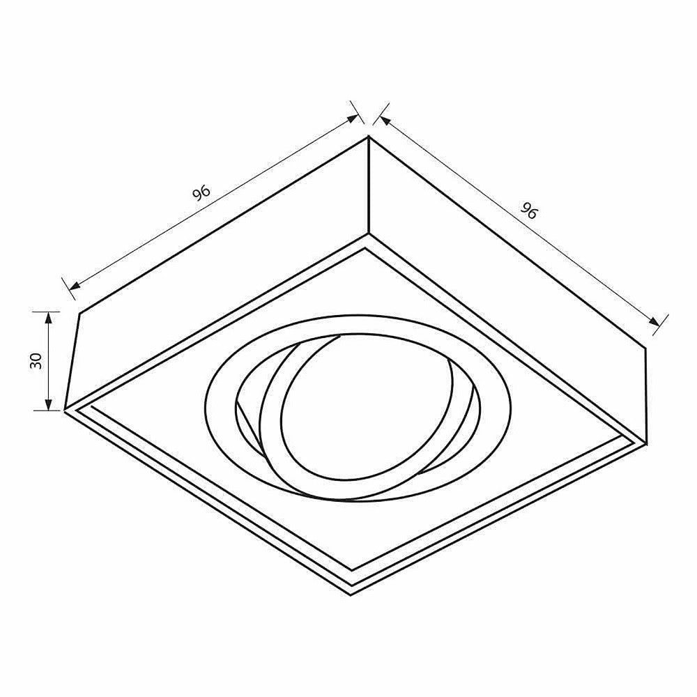 Trade Shop - Portafaretto Quadrato Orientabile Incasso Esterno 85mm Luce Lampade Led Gu10 Gu5.3 - Nero