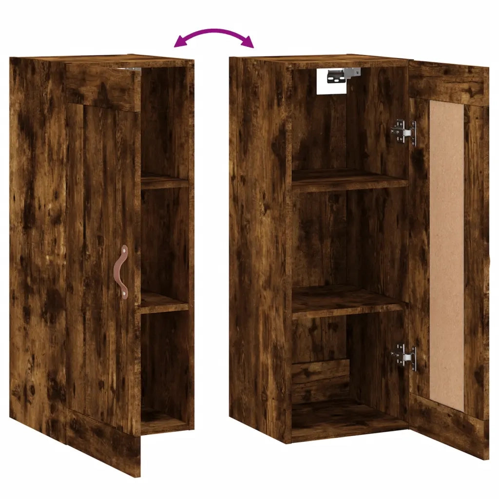 Mobile a Parete Rovere Fumo 34,5x34x90 cm in Legno Multistrato 830481