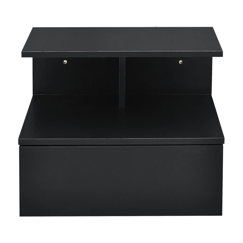 Comodino da parete con cassetto 40 cm nero 03_0000829