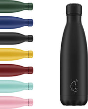 Fiasco in acciaio inossidabile riciclabile - impermeabile e non bagnato - 260ml - completamente nero