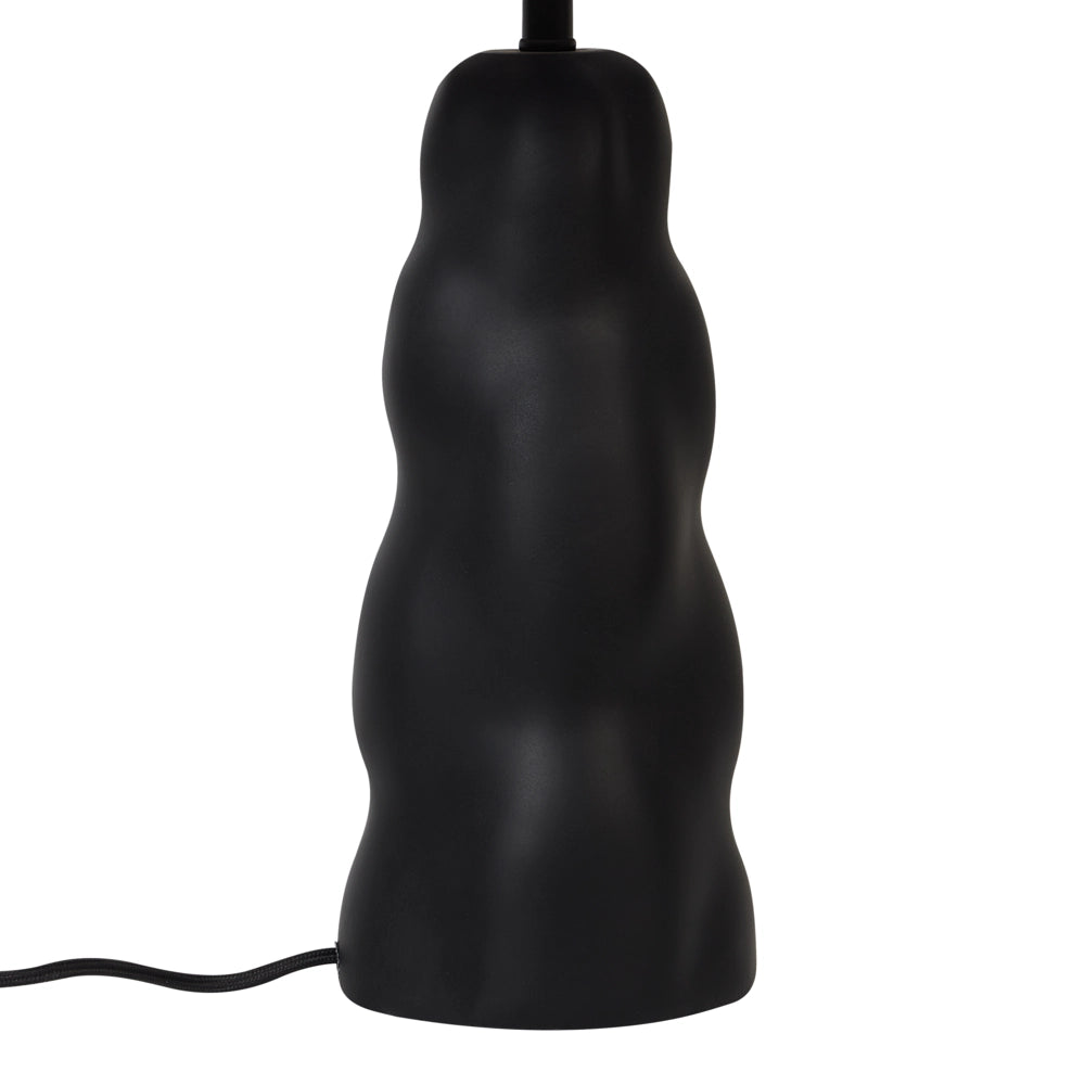 Lampada da comodino in ceramica con paralume a tamburo beige Nero stile moderno e minimalista