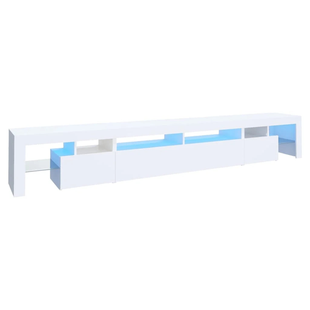 Mobile TV multimediale scaffale TV credenza mobile TV sala da pranzo soggiorno camera da letto con luci LED 260 x 36,5 x 40 cm bianco 02_0026573