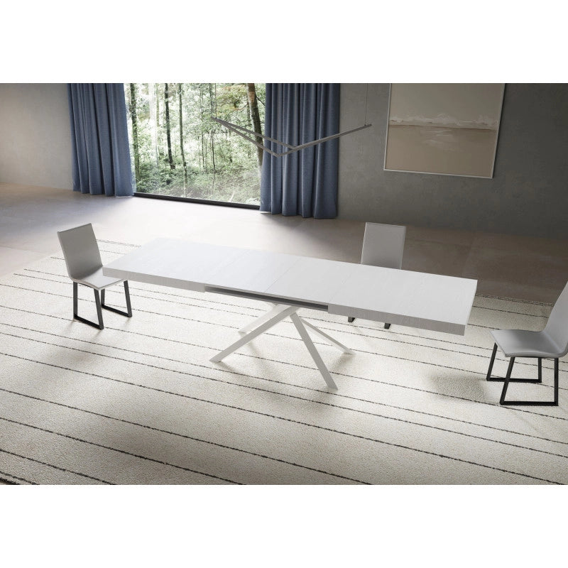 Tavolo allungabile 200/304x90 cm Niket telaio Bianche - Bianco Frassino