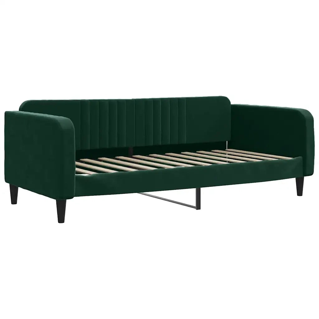 Letto da Giorno Verde Scuro 100x200 cm in Velluto 354095