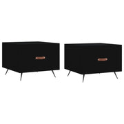 2 pz Tavolini da salotto | Tavolino da caff¨¨ | Tavolino da Soggiorno Neri 50x50x40 cm in Legno Multistrato