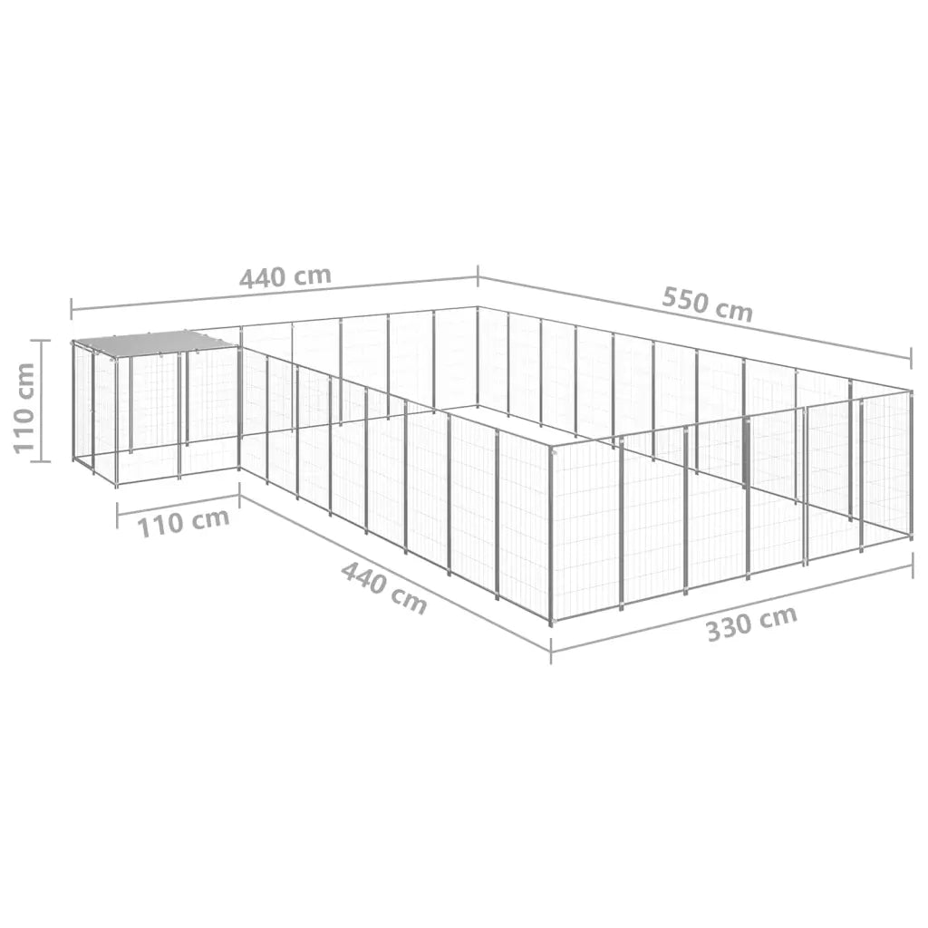 Gabbia per Cani Argento 19,36 mÂ² in Acciaio   cod mxl 48602