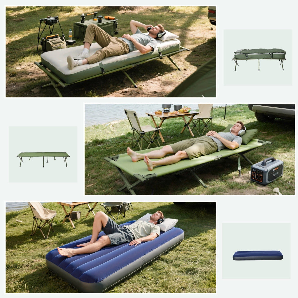 Letto da campo con materasso ¨C zephmum ¨C verde scuro