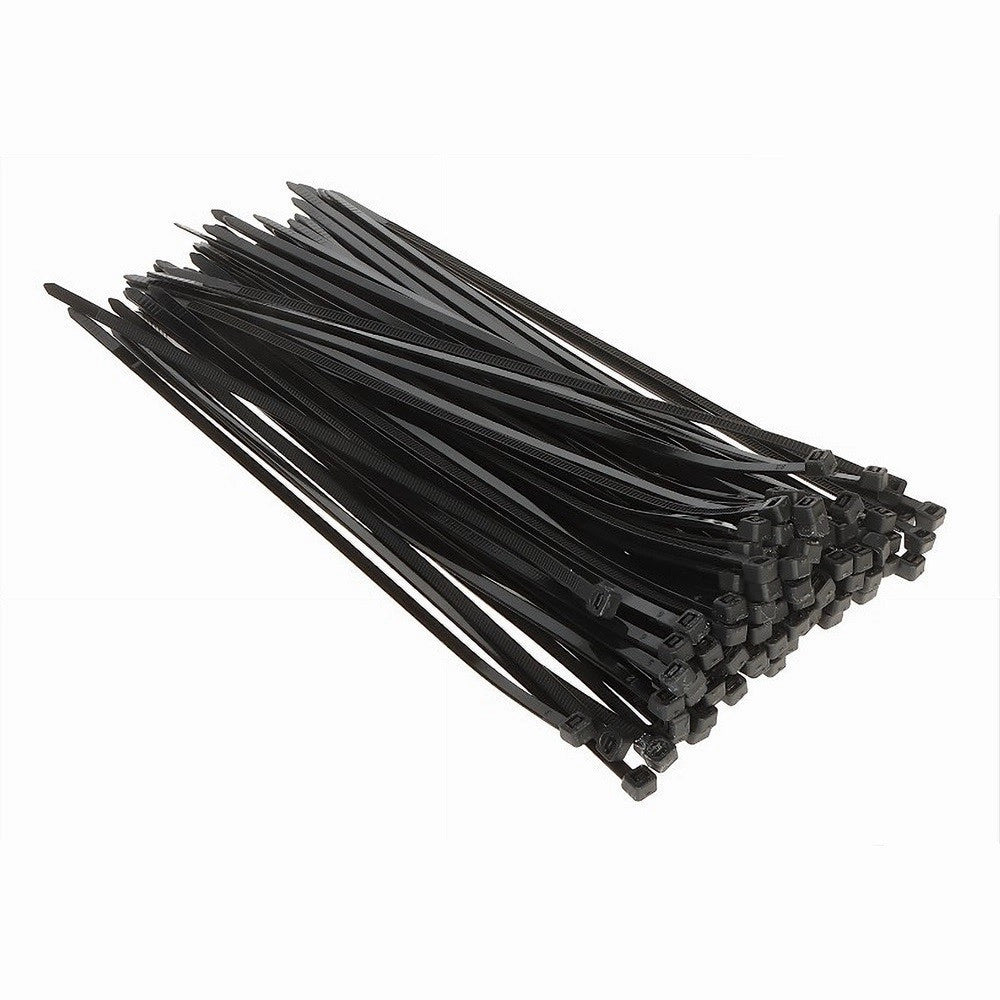 Trade Shop - Set 100pz Fascette Serracavo Autobloccanti In Nylon Nero 4.8mm X 250mm 48-250-n -