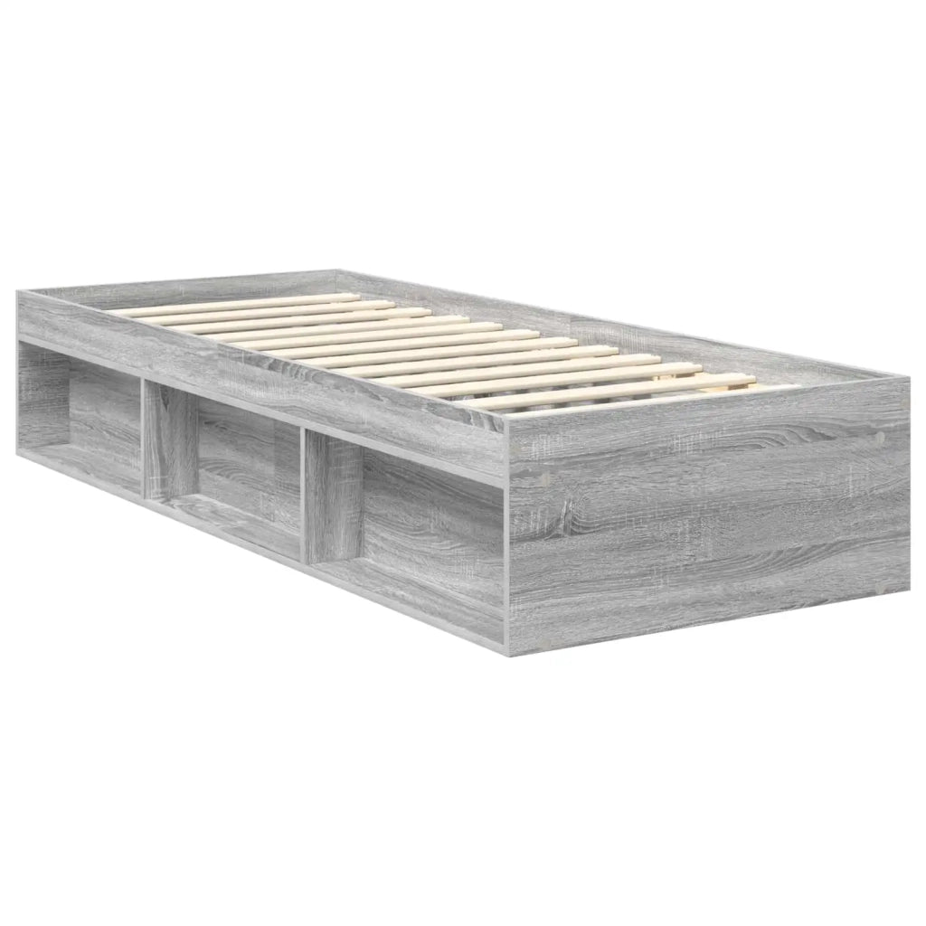 Struttura del letto Grigio Sonoma 75 x 190 cm Pino massello