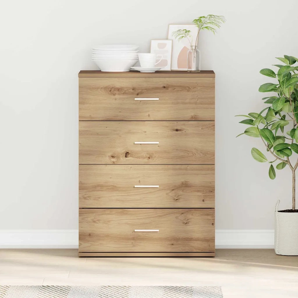 vidaXL Credenza rovere artigianale 60 x 39 x 80 cm Legno multistrato
