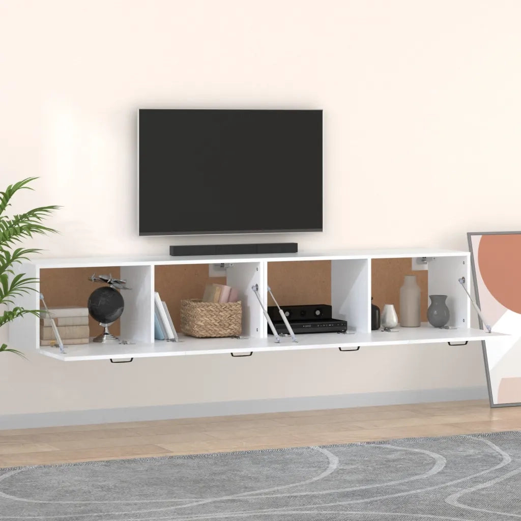Mobili Parete 2 pz Bianco 100x36,5x35 cm in Legno Multistrato 3115668