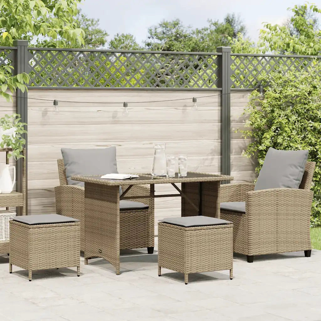 Set Divano da Giardino 4 pz con Cuscini Beige in Polyrattan 4103866