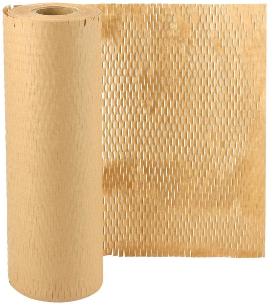 Papier di imballaggio 50m - Struttura a grata di cera - Dampiprotezione - 30cm larghezza - 80g/㎡ - Alternativa al plastico a bolle - Carta di confezione