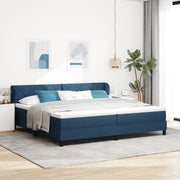 Letto Box Spring con Materasso Blu 200x200 cm Tessuto