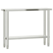 Tavolo da lavoro professionale da cucina 110 x 30 x 85 cm in acciaio inox 02_0045402