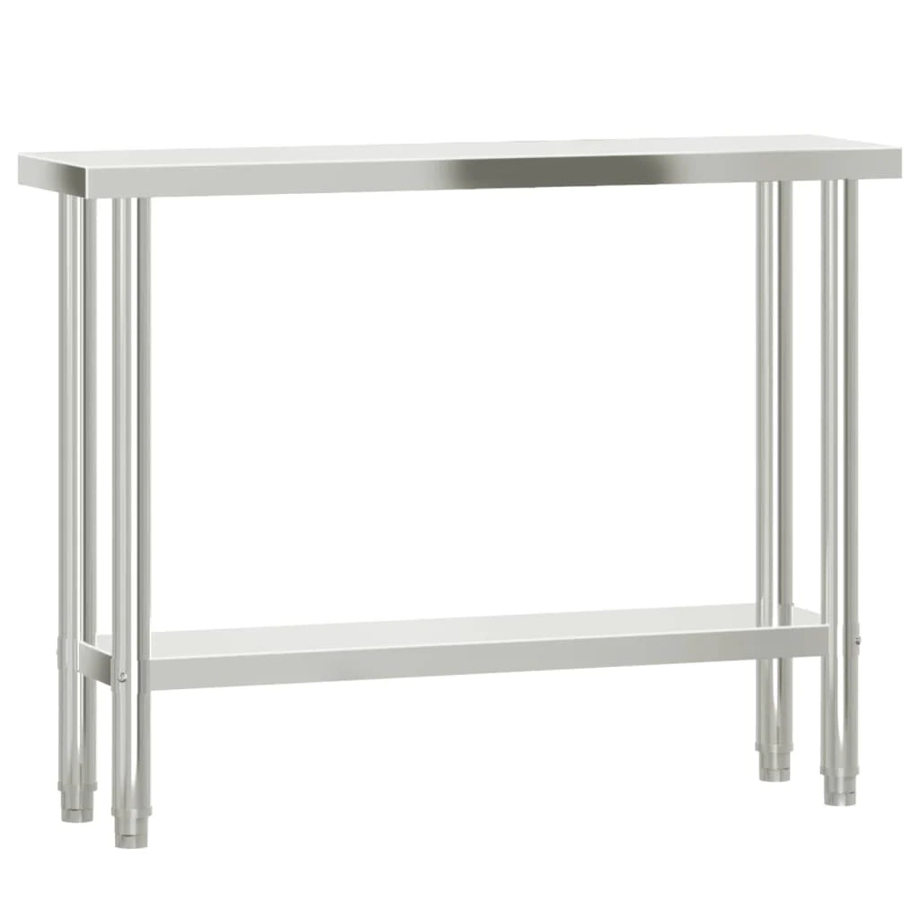 Tavolo da lavoro professionale da cucina 110 x 30 x 85 cm in acciaio inox 02_0045402