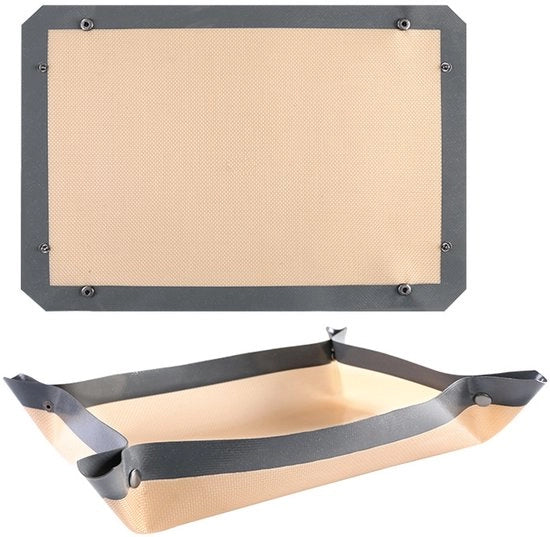 Due mattonelle di silicone con chiusura a vite e fermagli per piatti da forno impermeabili o piatto da forno/ tavola da forno (30x21cm, 42x29,5cm). Senza BPA e rivestimento antiscivolo.