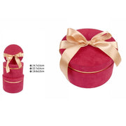 Trade Shop - Set 3pz Scatole Scatola Box Per Regali Varie Misure Matrioska Tonde Rosso 71945 -