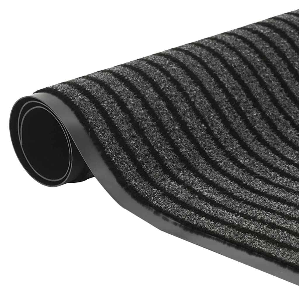 Zerbino antiscivolo a righe per interni ed esterni 115 x 300 cm PP nero 02_0058144
