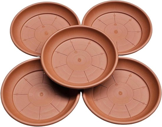 Sostegni per piante in plastica - vaso per piante in scocciatura - piante in interni esterni - design italiano set - 20 cm - terracotta