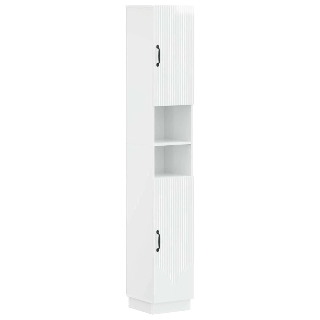 Armadio da Bagno con Ripiano Aperto HOORN Bianco Lucido 897259