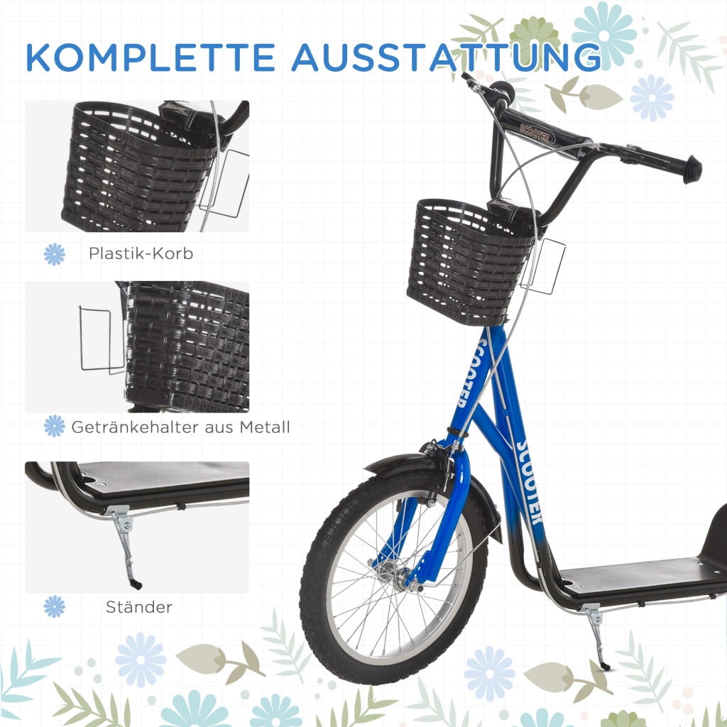 Scooter per Bambini ¨C zephmum ¨C Regolabile, Blu e Nero