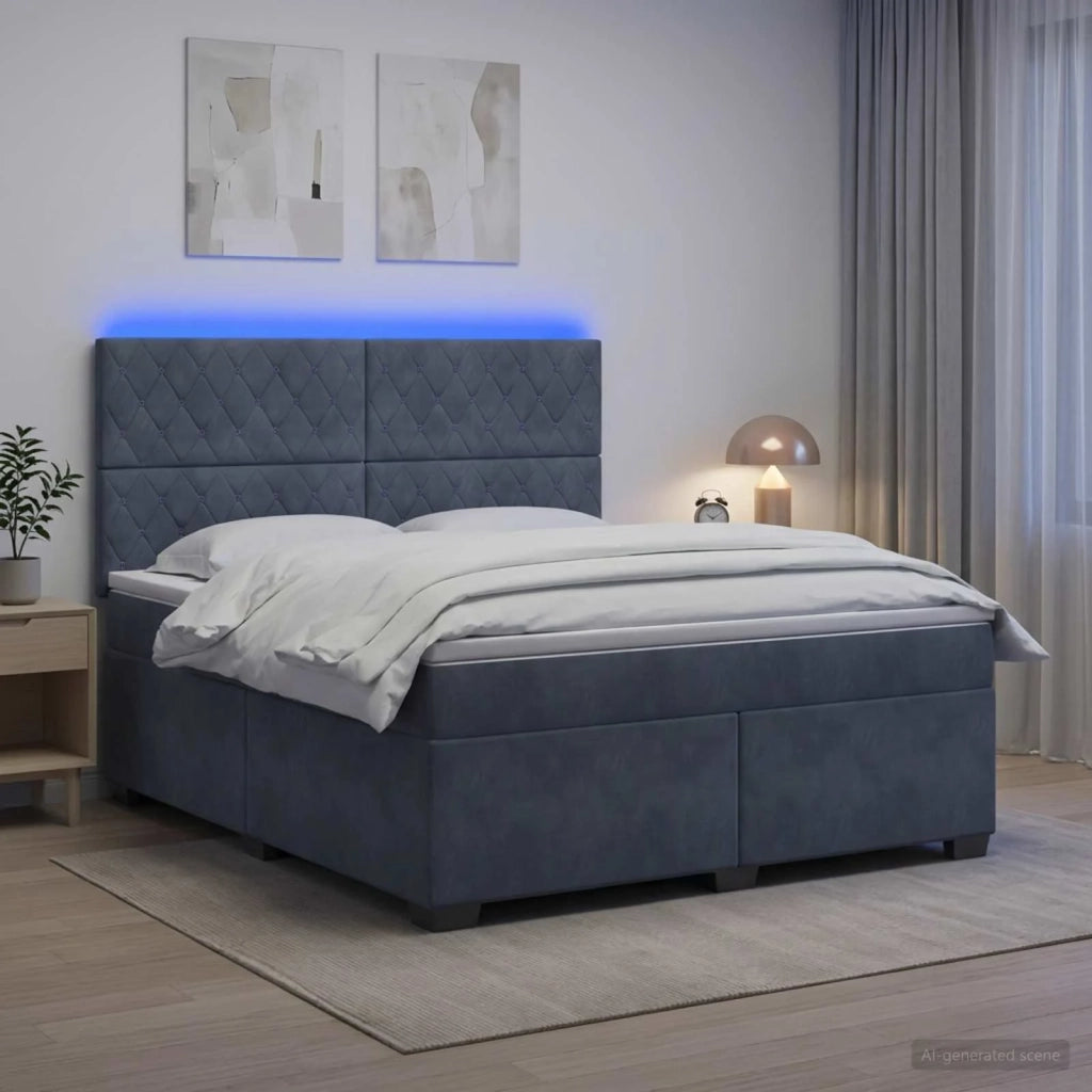 Letto box spring con materasso Grigio Scuro 180 x 200 cm 3455151