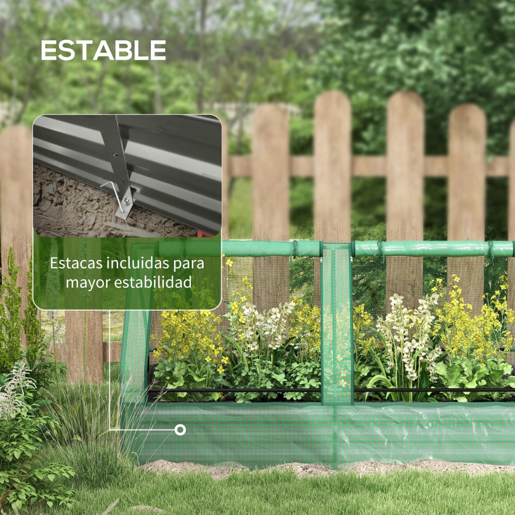 Giardino Esterno Grande con Mini Serra ¨C zephmum ¨C Grigio Verde 185x95x92 cm