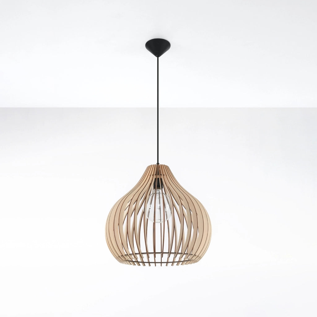 Lampada sospensione SERENO Pure Lume legno nero E27