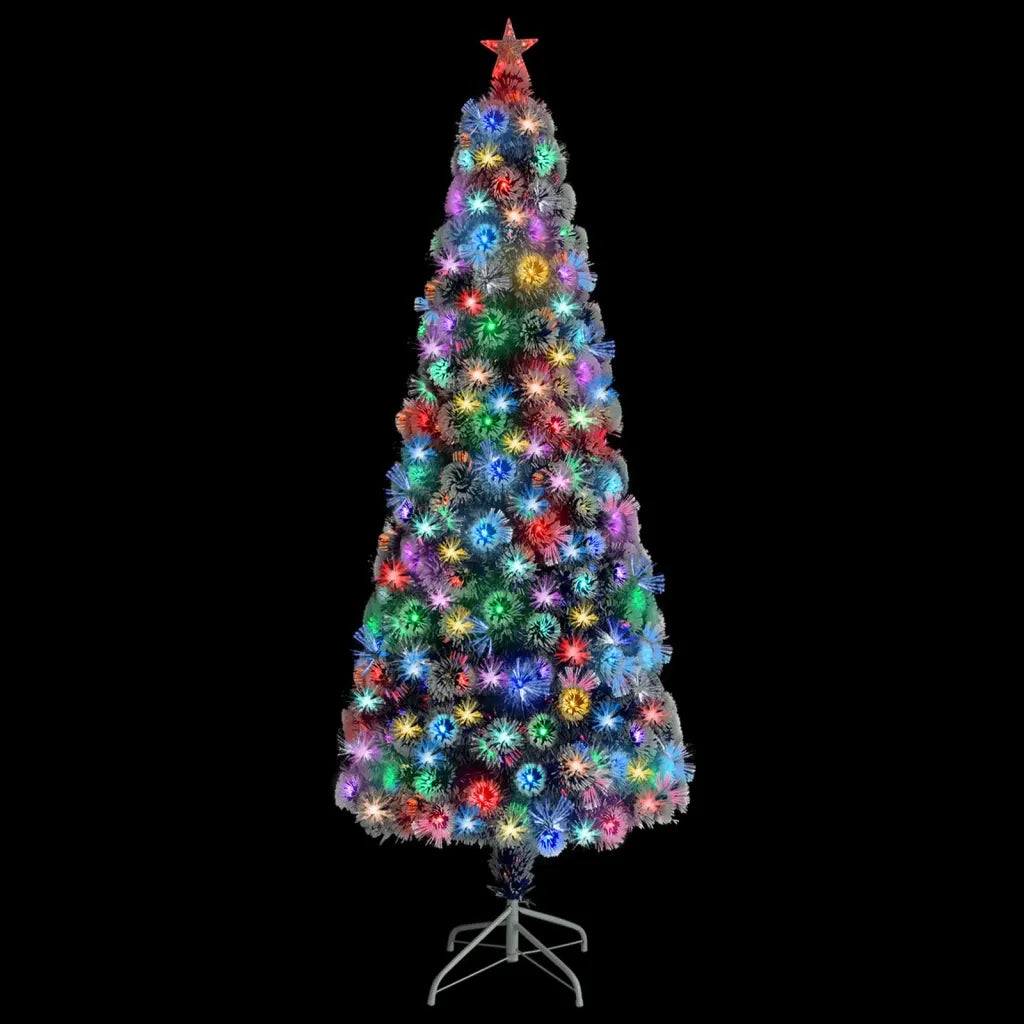 Albero Natale Preilluminato Bianco e Blu 240 cm in Fibra Ottica 328459
