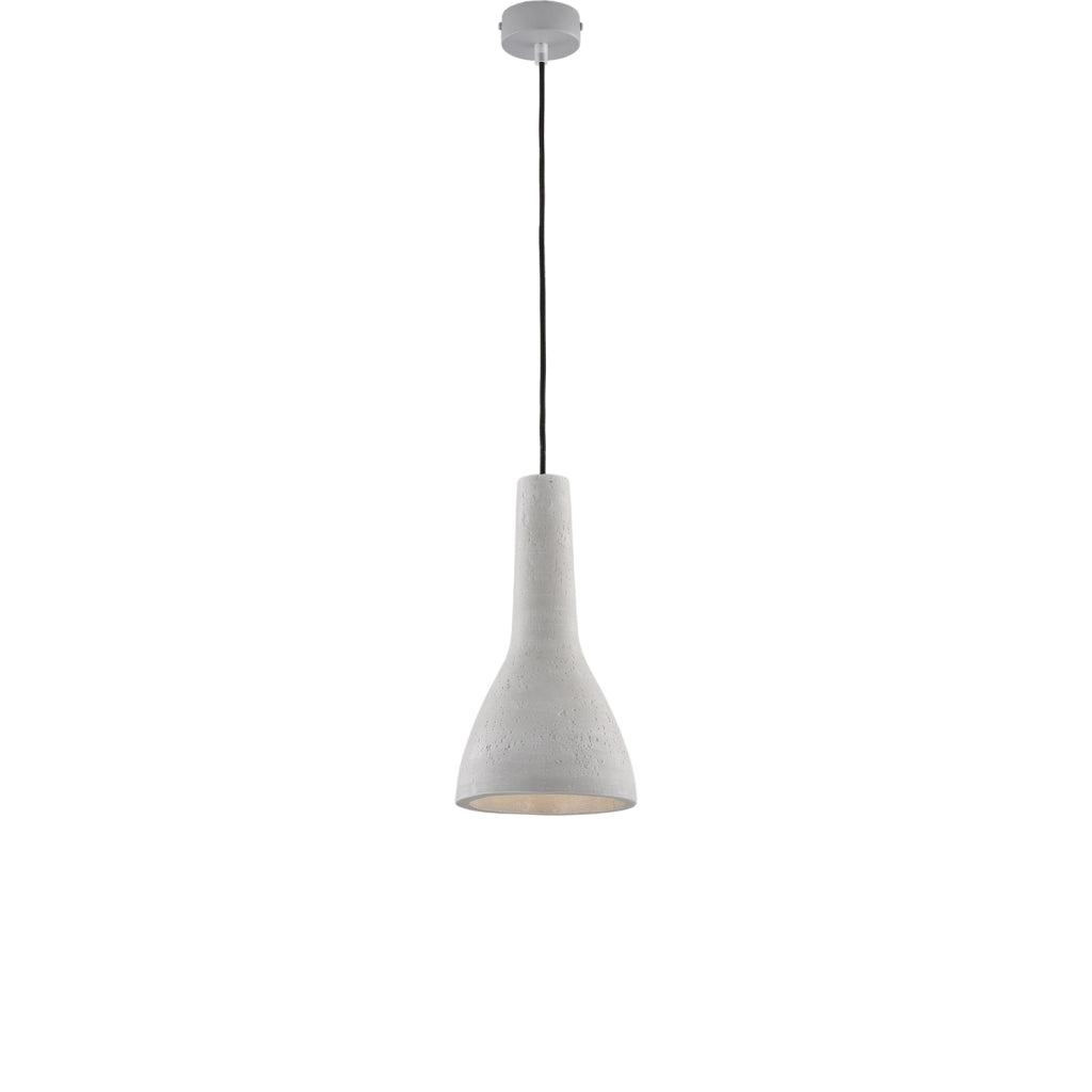 Sospensione 1 Luce Portland In Ferro E Diffusore Cemento Diam 17
