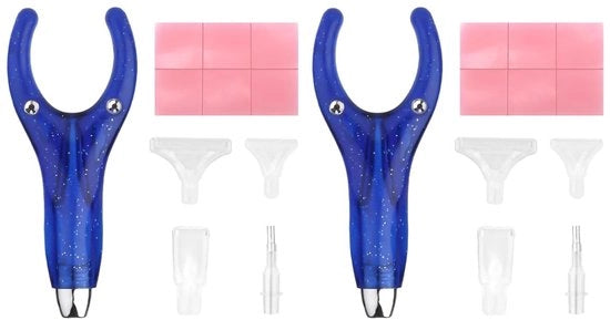 Set di 2 punte di diamante ergonomiche con punte in plastica - accessori per fai da te - blu