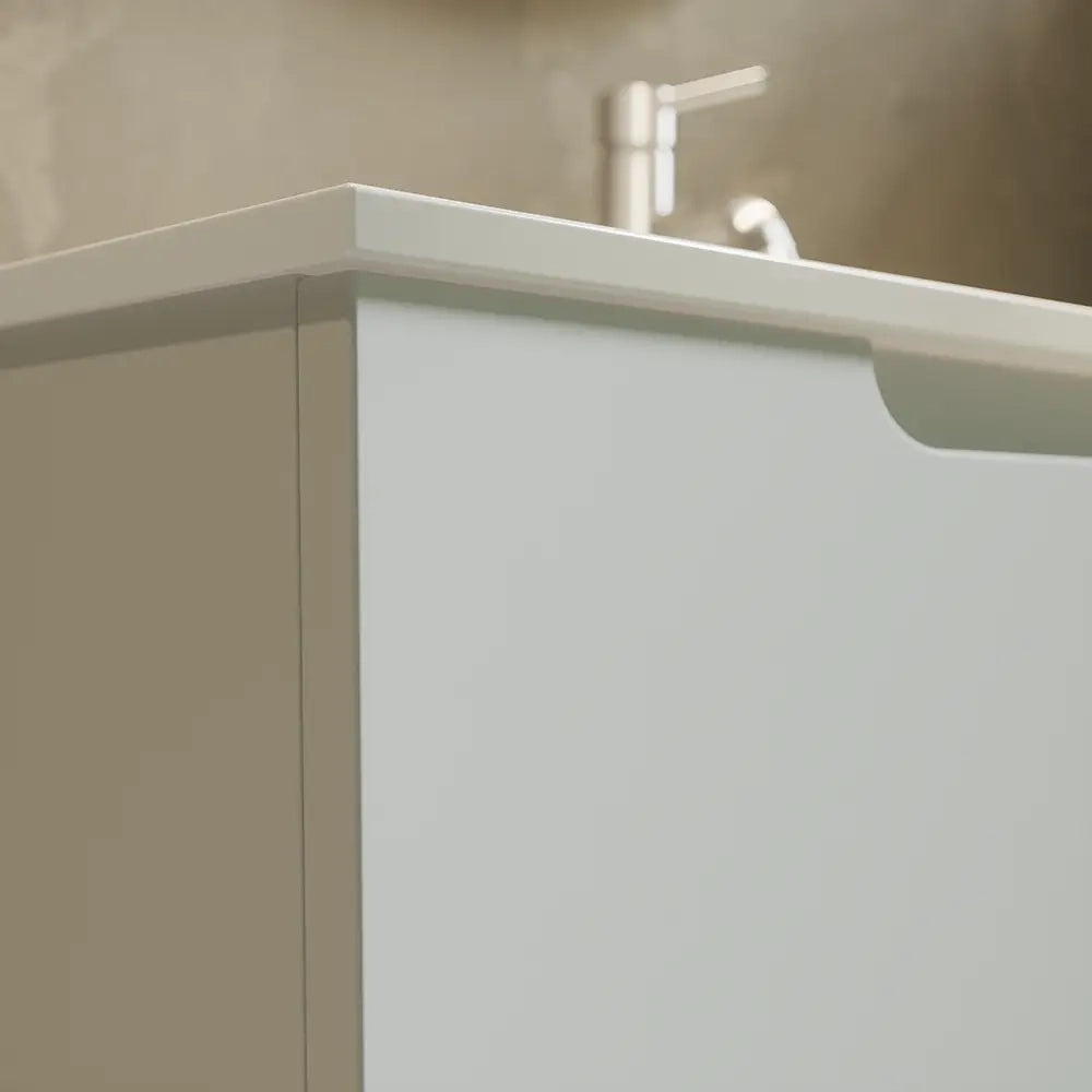 Mobile bagno sospeso 80 cm un cassetto bianco opaco con lavabo  | Moor
