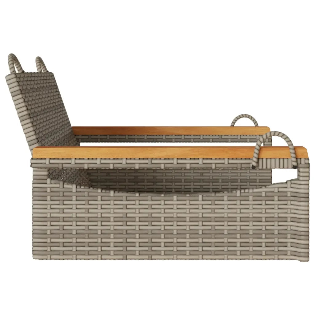 Panchina a Dondolo Grigia 63x62x40 cm in Polyrattan 368162