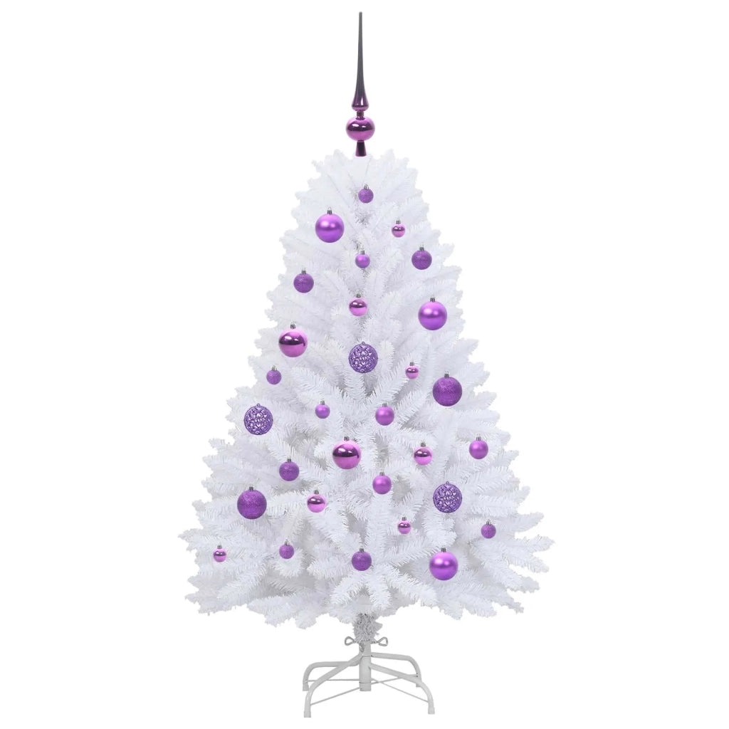 Albero di Natale | Decorazioni natalizie Artificiale con Rami Pieghevoli Bianco 120 cm